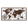 Wallity World Map Large - 2 Escultura de Pared de Metal Multicolor